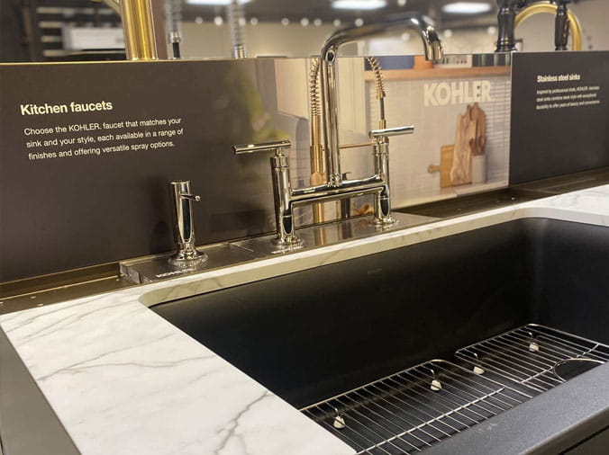 Kitchen sink at The Plumbing Warehouse showroom